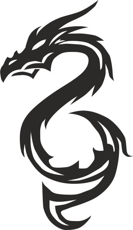 Tribal Dragons Tattoo Free Vector