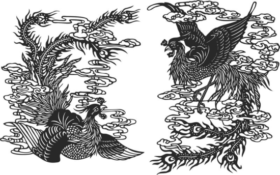 Ancient chinese phoenix Free Vector