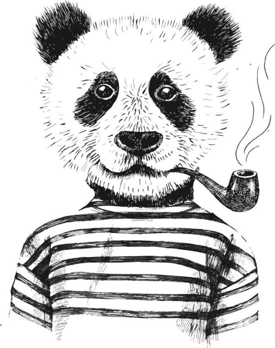 Smoking Panda Vector Art Free Vector