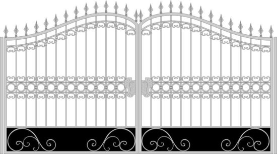 Iron Fancy Gate Boundary Wall Gate Design Free Vector