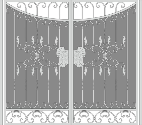 Forged Iron Gate Vector Art Free Vector