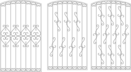 Contemporary Window Grill Design For Home Free Vector