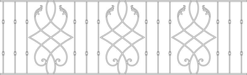 Wrought iron railings model vector Free Vector - FilesCnc.com