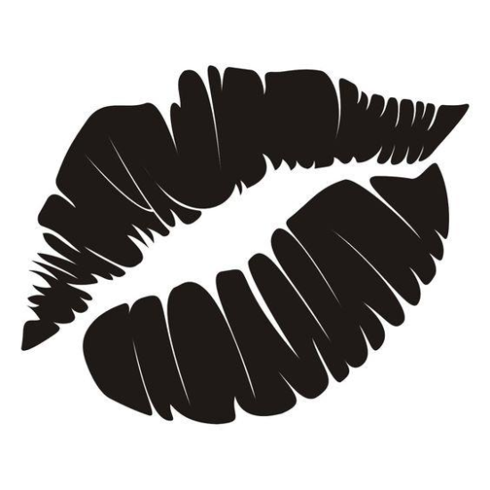 Lips Silhouette vector art dxf File