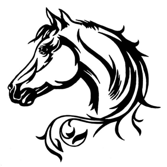 Elegant Horse Head Car Decal dxf File