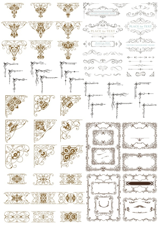 Decor Design Elements Vector Set Free Vector