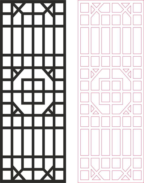 Outdoor Privacy Screen Panels Fence Divider Pattern dxf File