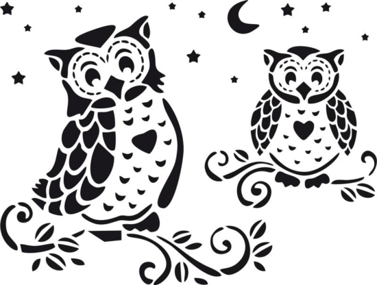 Owl Home Decor Stencil Vector Free Vector