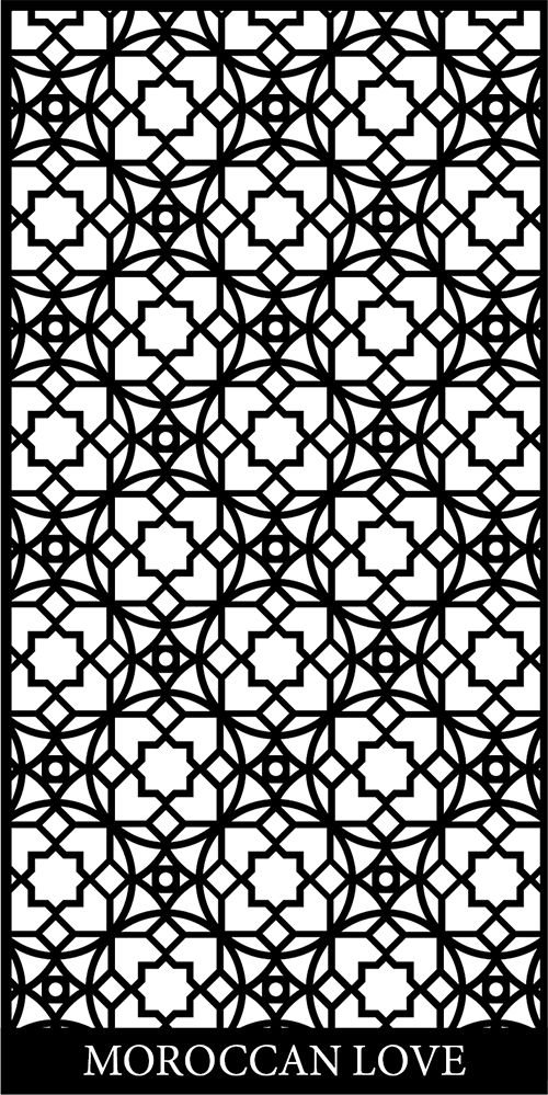 Moroccan Screen Design Pattern dxf File