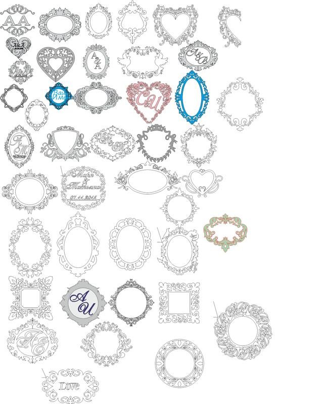 Download Wedding Monogram Vector Art Collection Free Vector - Free Download Files Cnc