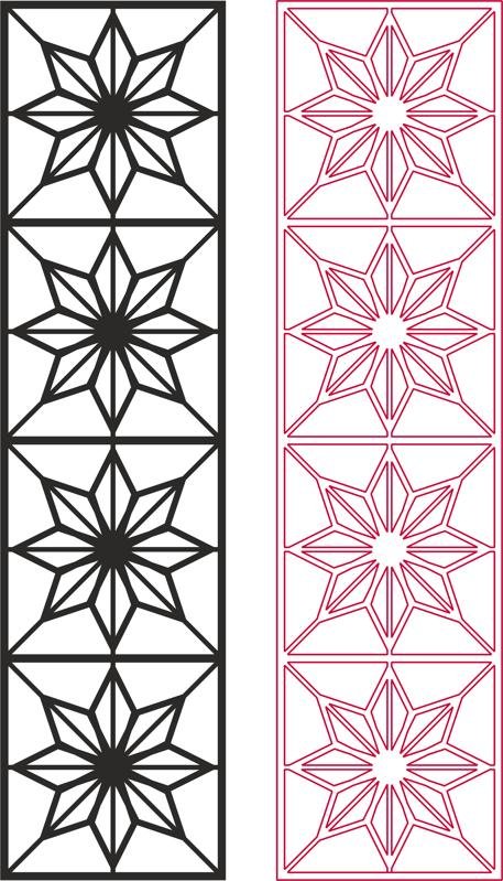 Star Pattern Vector dxf File