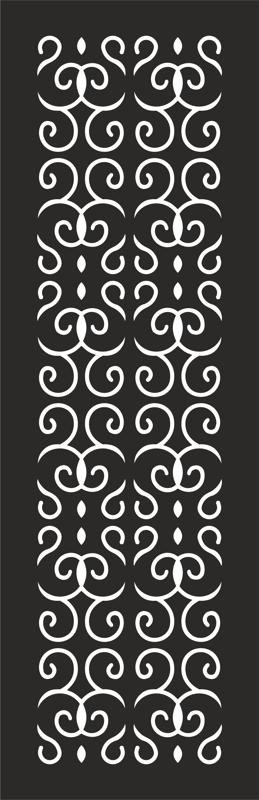 Seamless Floral decorative Pattern dxf File