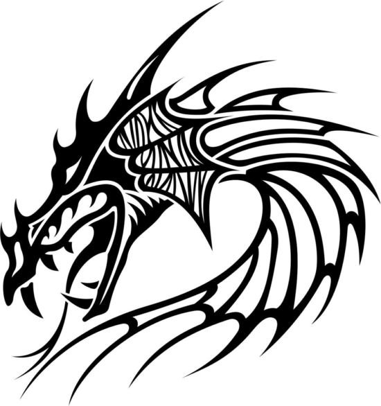 Tribal Dragon Tattoo Vector Free Vector