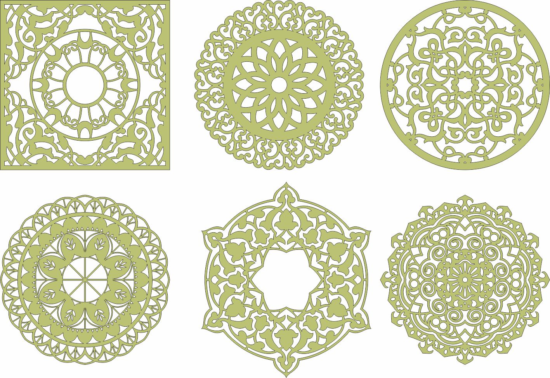 Laser Cut Mandala Decorations Free Vector