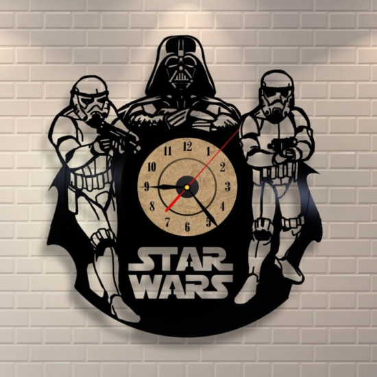 Star Wars Darth Vader Wall Clock and Storm Troopers Free Vector