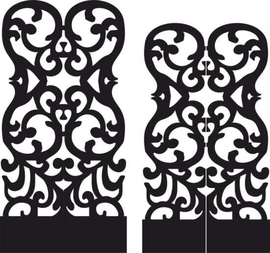 Stencil Folding Screen Vector Free Vector