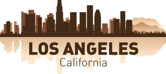 Los Angeles City Skyline Silhouettes Vector Set Free Vector