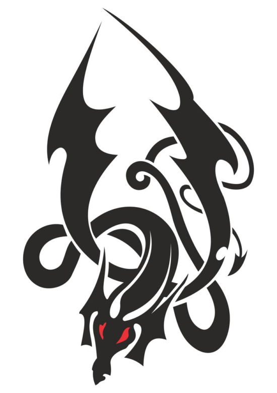 Japanese Dragon Tattoo Stencil Vector Free Vector