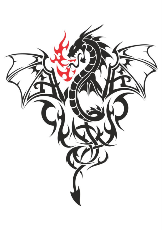 Baby Dragon Tattoo Vector Free Vector