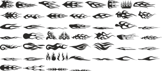 Tribal black fire flames tattoo design vectors Free Vector