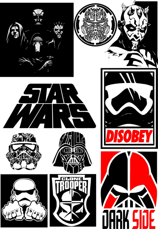 Star Wars Silhouette Vector Pack Free Vector