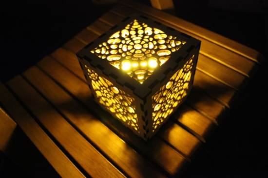 Laser Cut Honeycomb Lampshade Template DR File